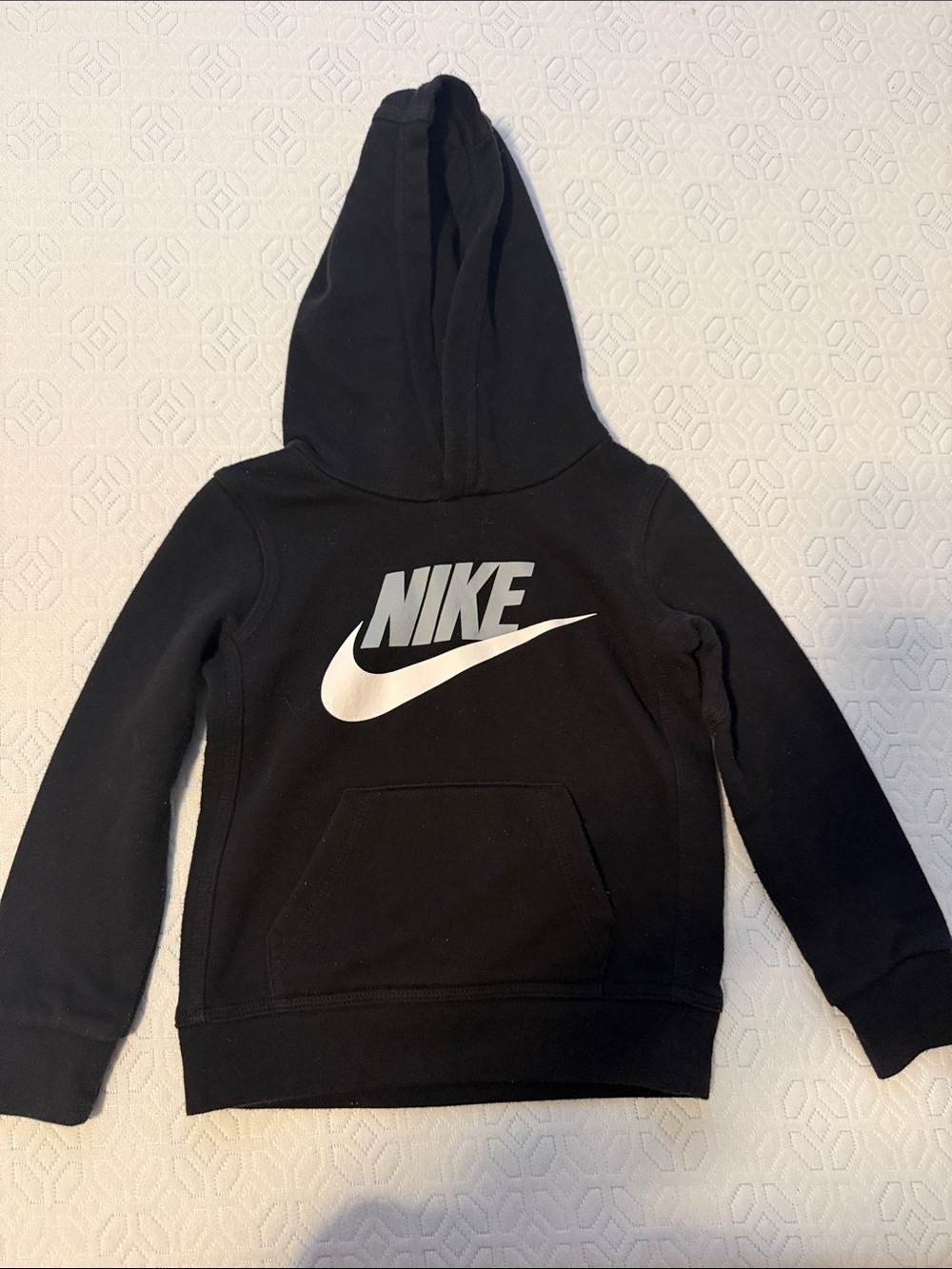 Nike Kids Black Hoodie with Silver Nike Swoosh